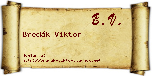Bredák Viktor névjegykártya